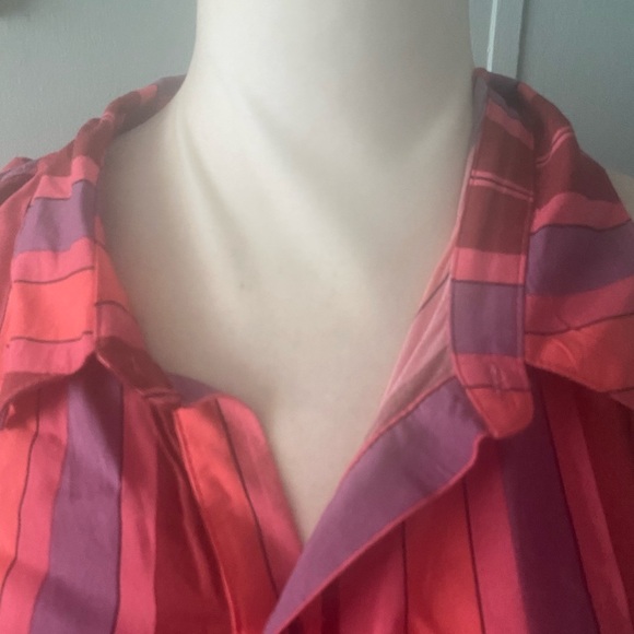 Free People Mackenzie striped point collar sleeveless tie wrap blouse - Picture 12 of 12